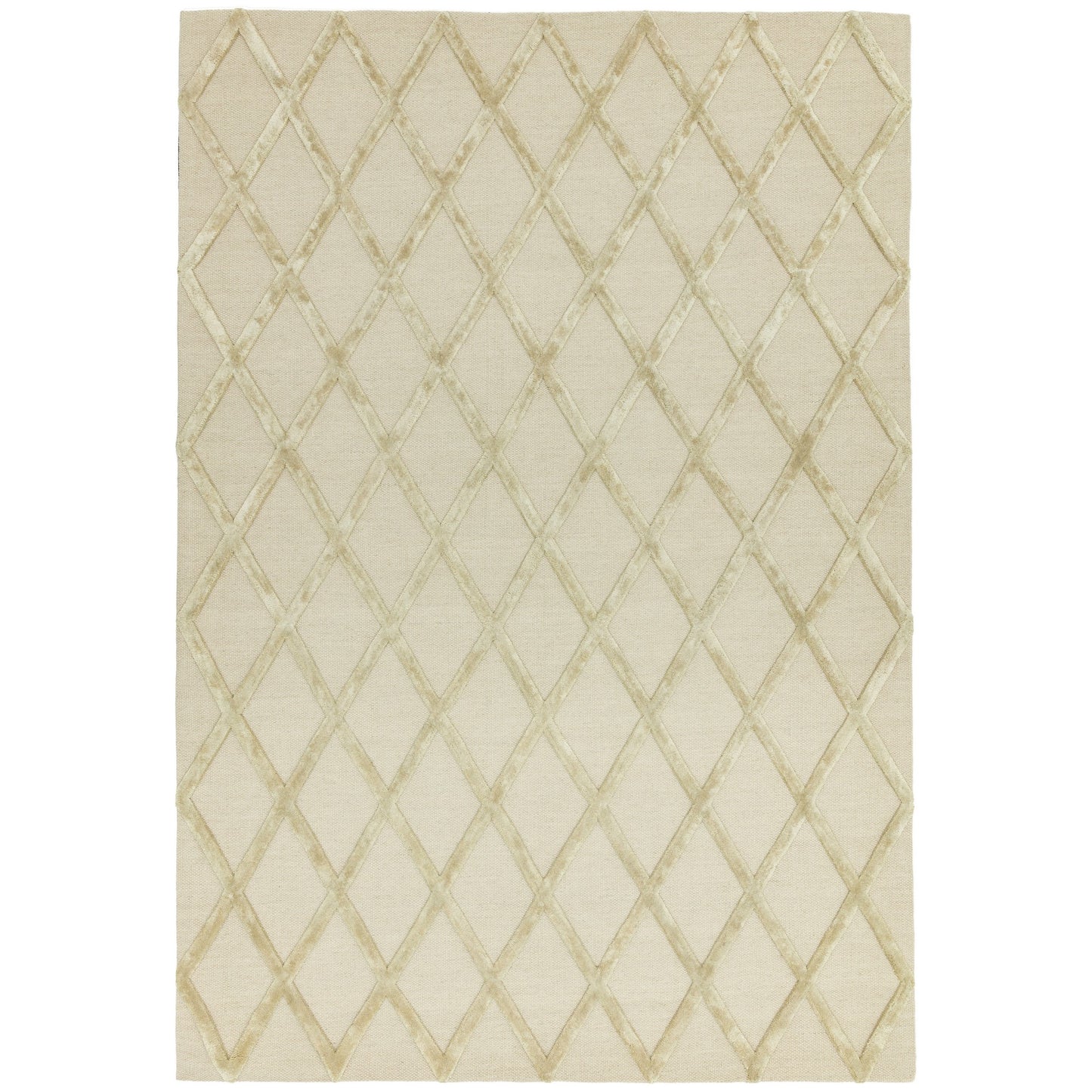 Dixon Diamond Luxury Wool Viscose Rugs in Gold