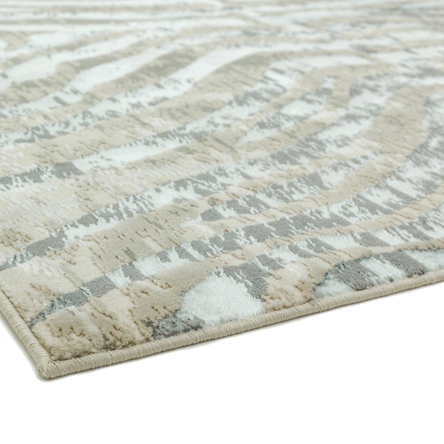 Quantum Zebra QU04 Rugs in Beige Grey