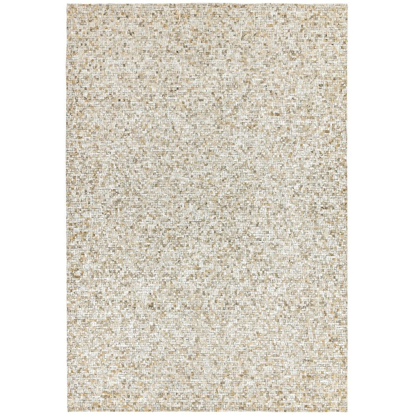 Elona Mosaic Cowhide Rugs in Silver Grey