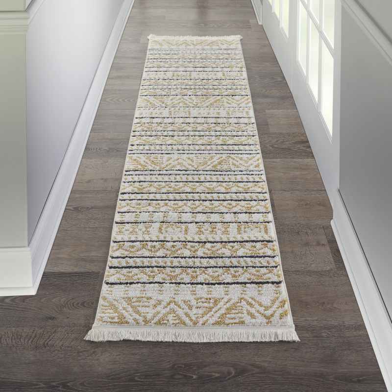Kamala Hallway Runners DS503 by Nourison in Yellow