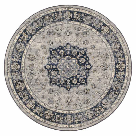 Da Vinci Traditional Medallion Circle 57559 9686 Rugs in Blue