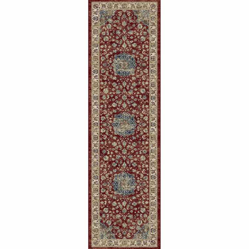 Da Vinci Traditional Medallion 57559 1494 Runner Rugs in Red