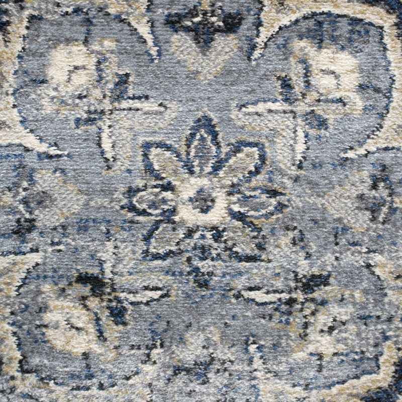 Da Vinci Traditional Medallion 57559 9686 Runner Rugs in Blue