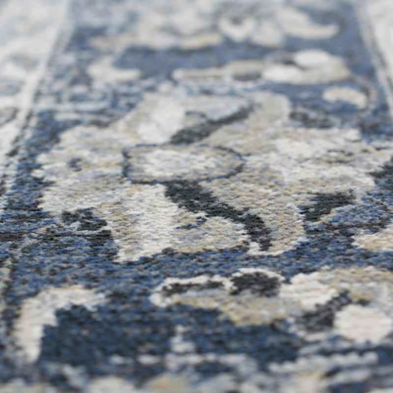Da Vinci Traditional Medallion 57559 9686 Runner Rugs in Blue