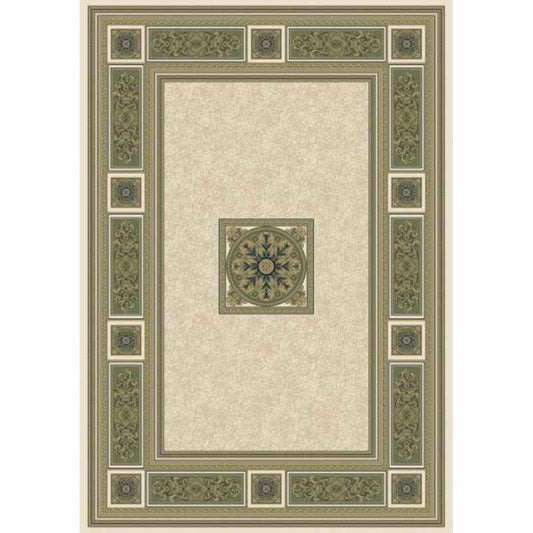 Da Vinci Traditional Bordered 57801 6444 Rugs in Light Beige Green