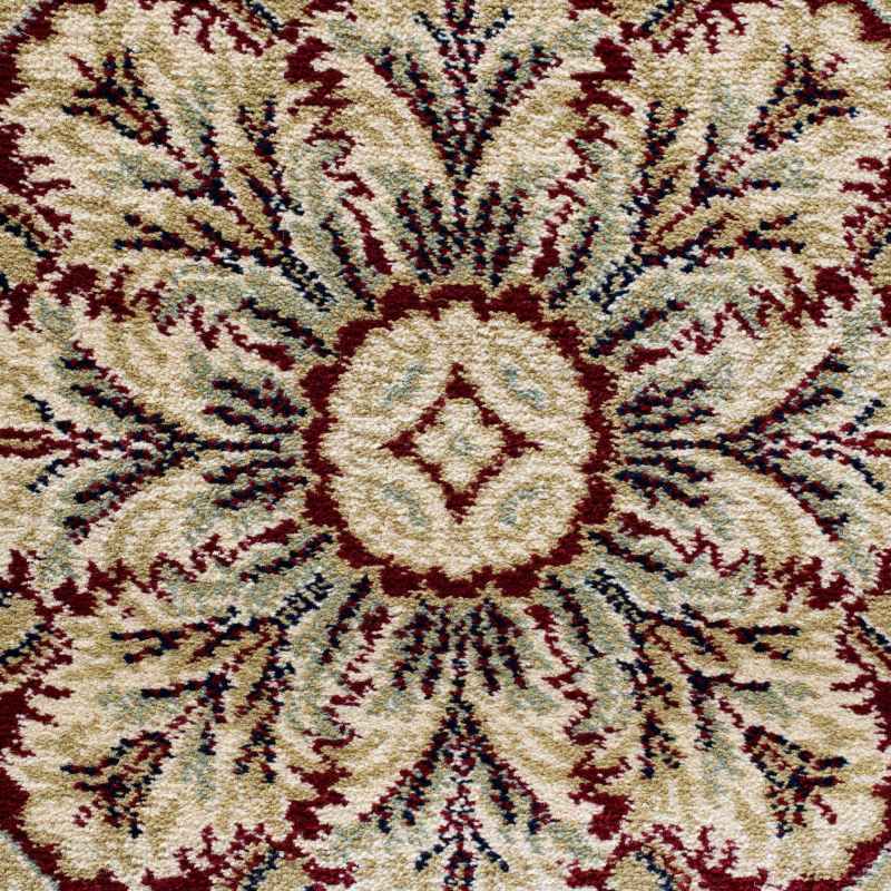 Da Vinci Traditional Bordered Circle 57801 6414 Rugs in Cream Red