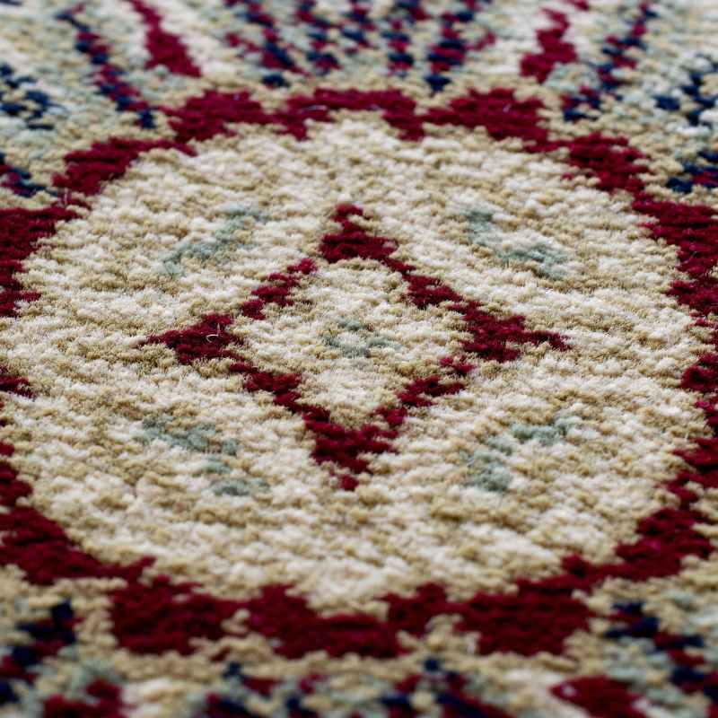 Da Vinci Traditional Bordered Circle 57801 6414 Rugs in Cream Red