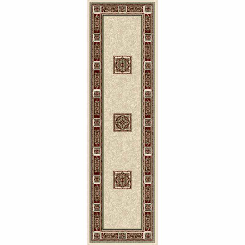 Da Vinci Traditional Bordered 57801 6414 Runner Rugs in Cream Red