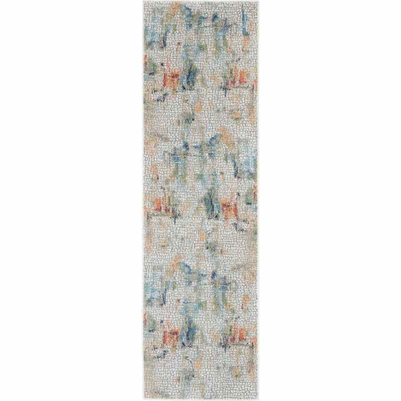 Ankara Global Abstract Hallway Runners ANR09 in Ivory Multi