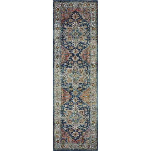 Ankara Global Traditional Persian Hallway Runners ANR11 in Blue Multi