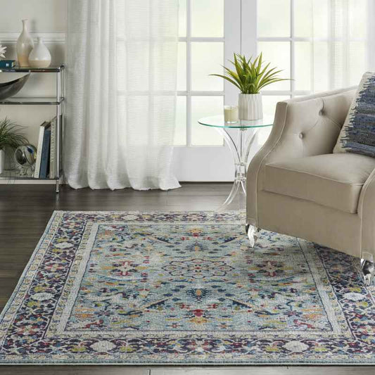 Ankara Global Traditional Persian Rugs ANR14 in Teal blue