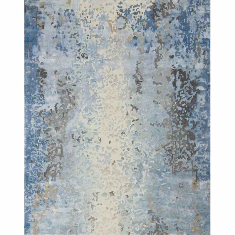 Prismatic Modern Abstract Rugs in PRS17 Denim Blue by Nourison