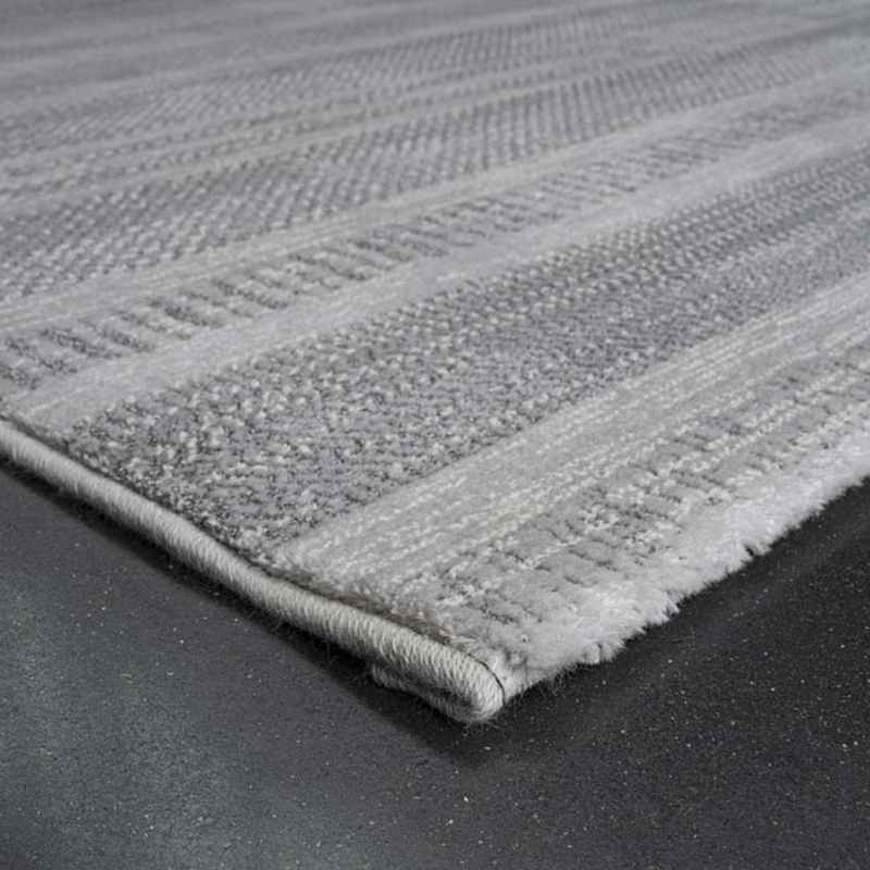 Oslo 59008 5565 Carved Textured Abstract Rugs in Grey