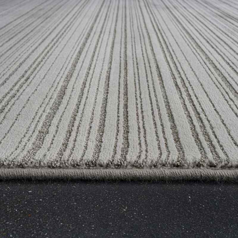 Oslo 59012 8585 Carved Textured Striped Rugs in Grey