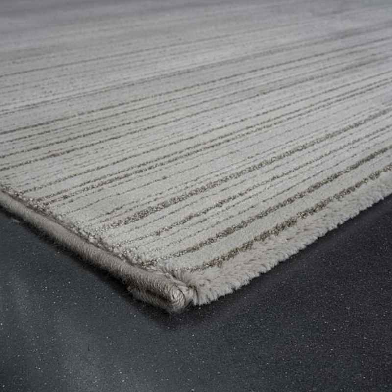 Oslo 59012 8585 Carved Textured Striped Rugs in Grey