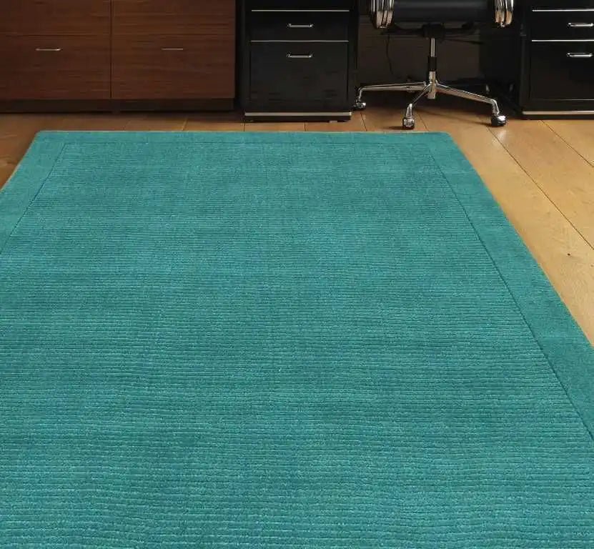 Asiatic york york teal Blue Living Room Wool Rug.