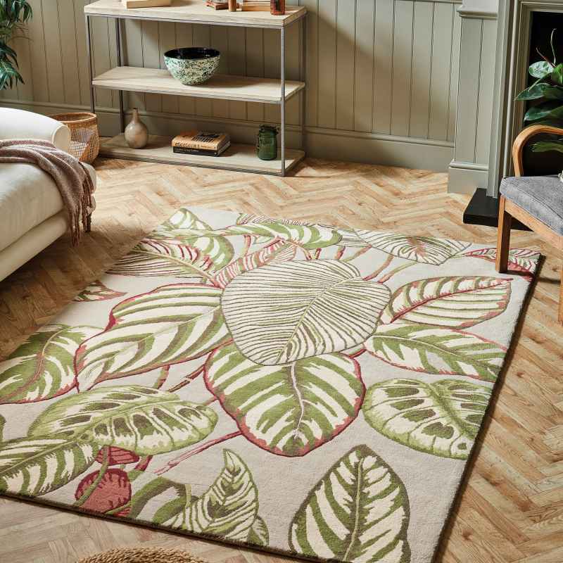 Calathea Rugs 50807 in Olive by Sanderson
