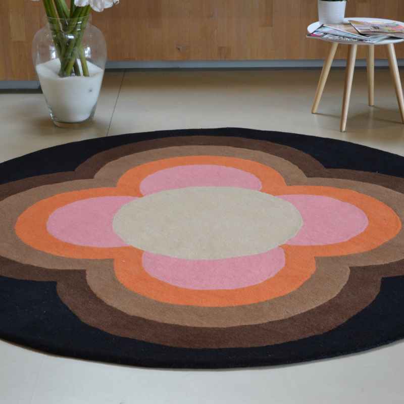 Sunflower Circle Rugs 60005 in Pink by Orla Kiely