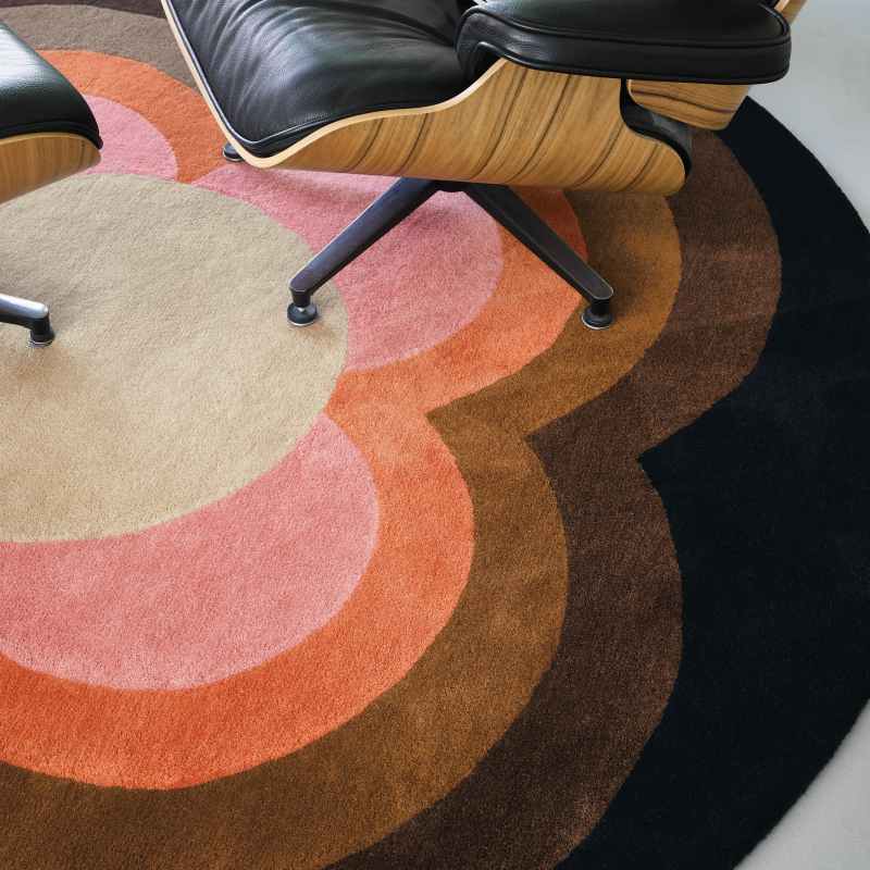 Sunflower Circle Rugs 60005 in Pink by Orla Kiely