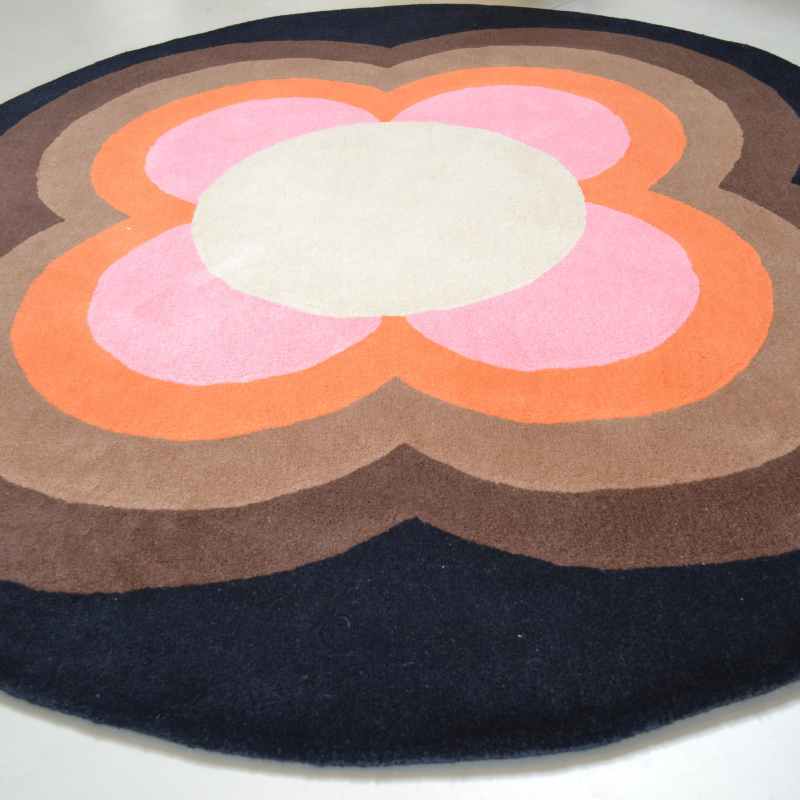 Sunflower Circle Rugs 60005 in Pink by Orla Kiely