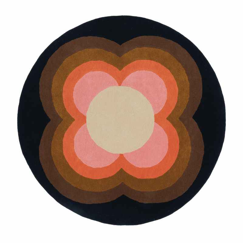 Sunflower Circle Rugs 60005 in Pink by Orla Kiely