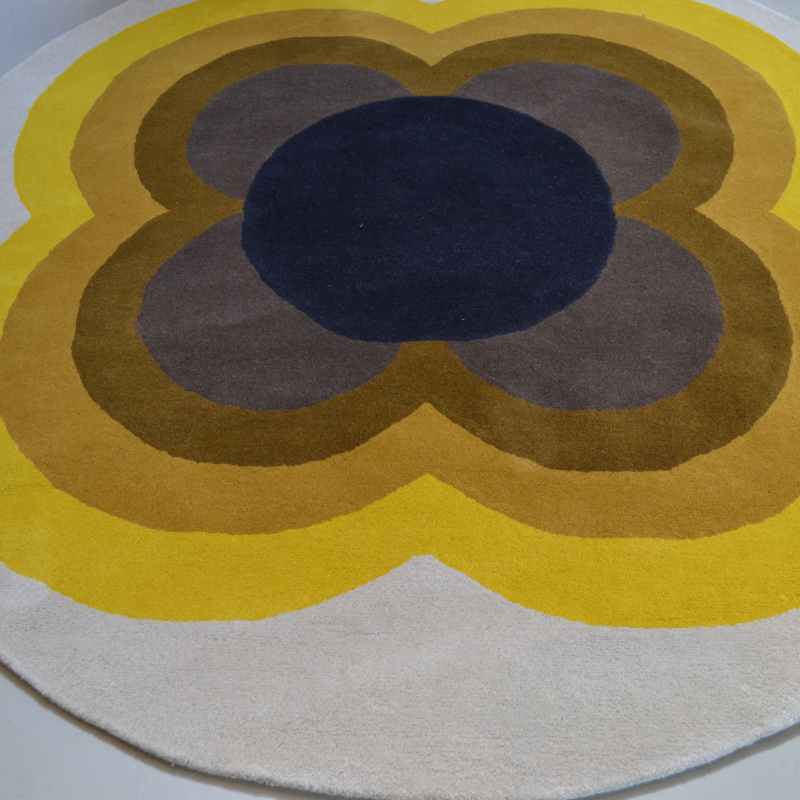 Sunflower Circle Rugs 60006 in Yellow by Orla Kiely