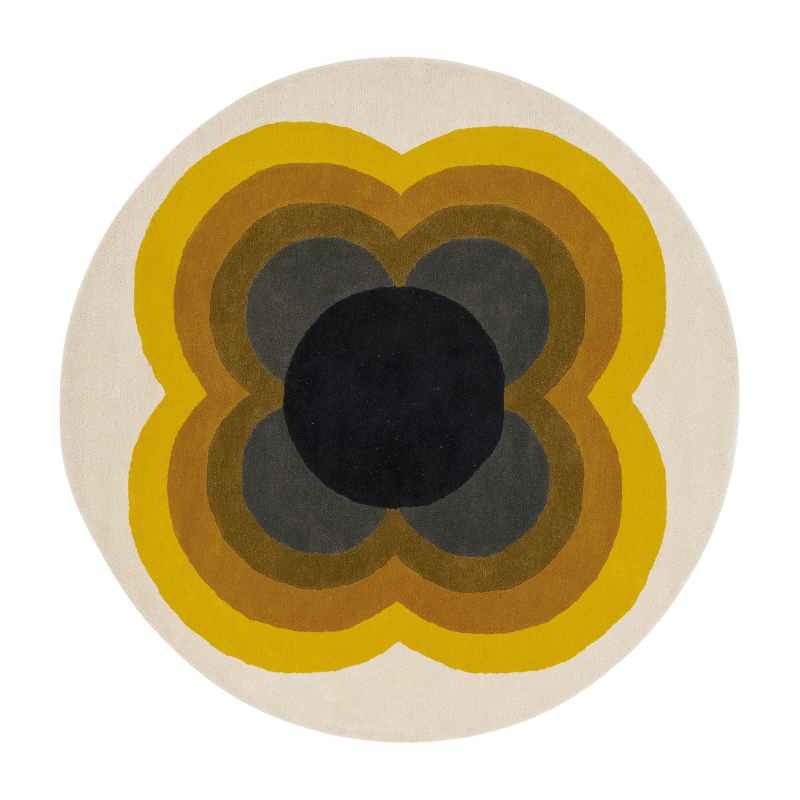 Sunflower Circle Rugs 60006 in Yellow by Orla Kiely