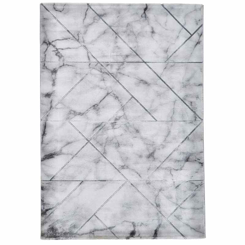 Craft 23299 Marble Effect Rugs in Ivory Silver Grey