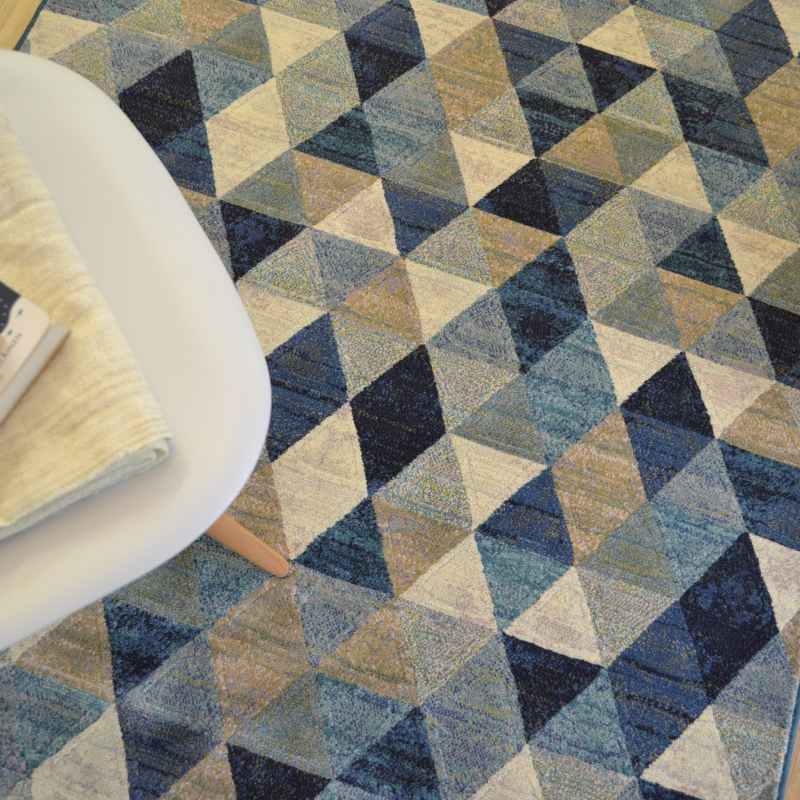 Galleria Modern Geometric Rugs in 63263 5161 in Blue Multi