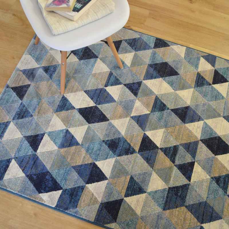Galleria Modern Geometric Rugs in 63263 5161 in Blue Multi