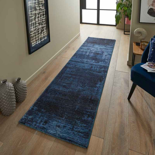Galleria Abstract 63378 5131 Runner Rug in Blue