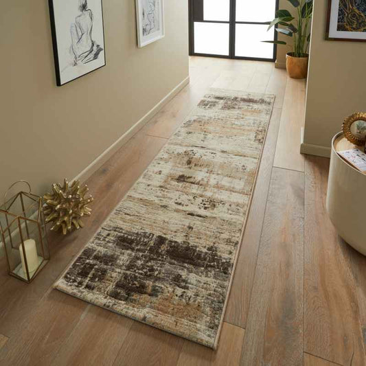Galleria Abstract 63378 6282 Runner Rug in Brown