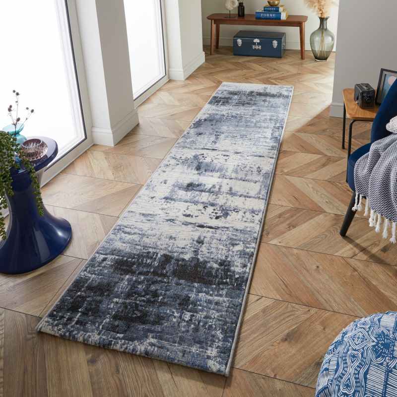 Galleria Abstract 63378 6656 Runner Rugs in Grey