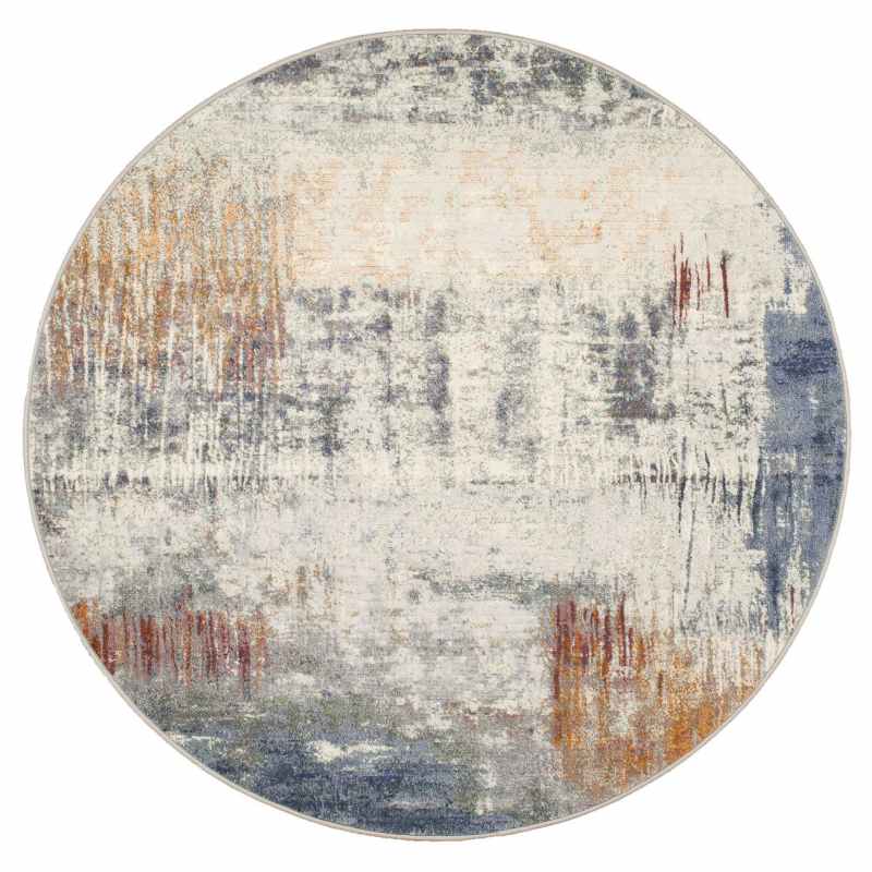 Galleria Abstract Circle 63393 6656 Rugs in Blue Multi