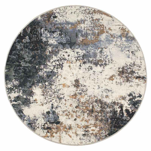 Galleria Abstract Circle 63395 7656 Rugs in Grey Multi