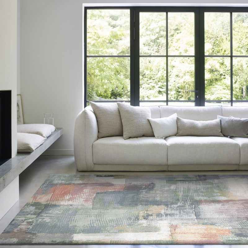 Galleria Abstract 63504 6626 Rugs in Green Multi