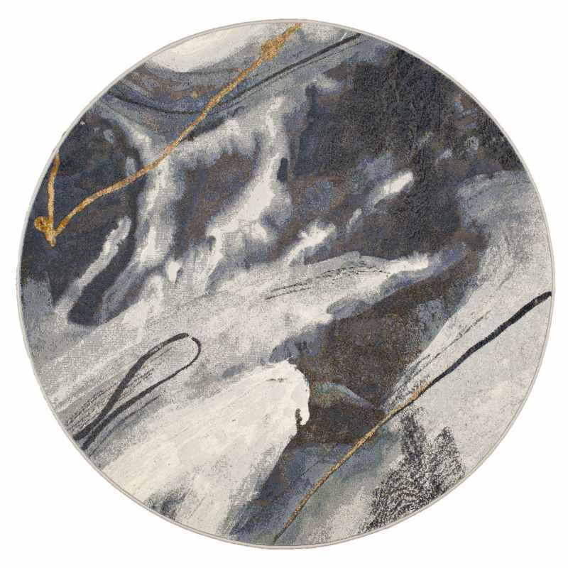 Galleria Abstract 63529 2626 Circle Rugs in Slate Grey Multi