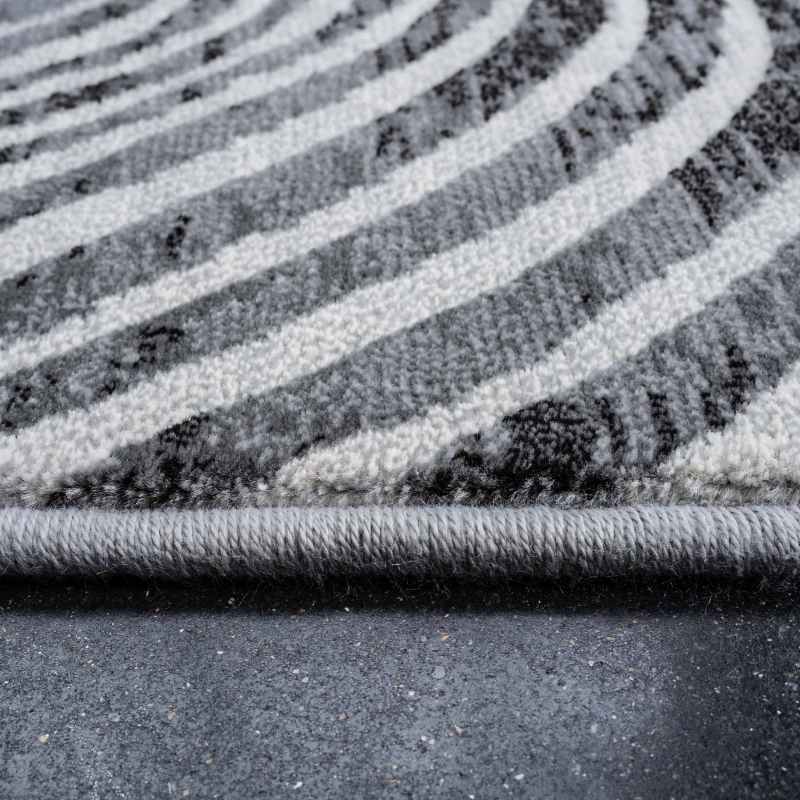 Galleria Carved Striped 63738 7696 Rugs in Grey