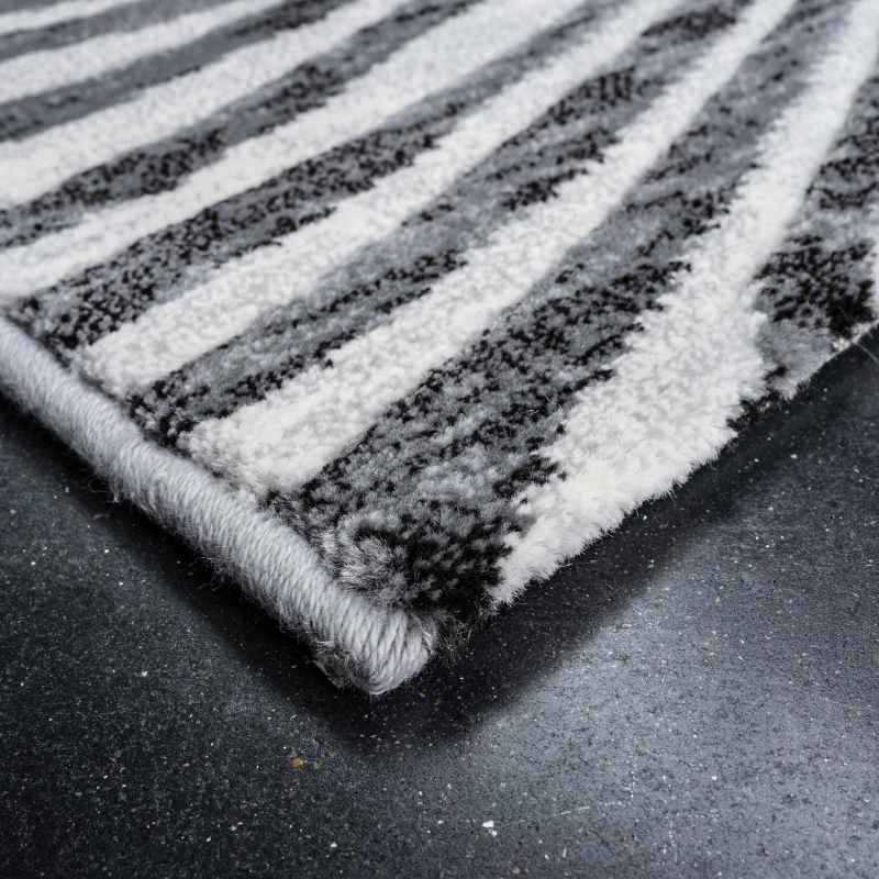 Galleria Carved Striped 63738 7696 Rugs in Grey