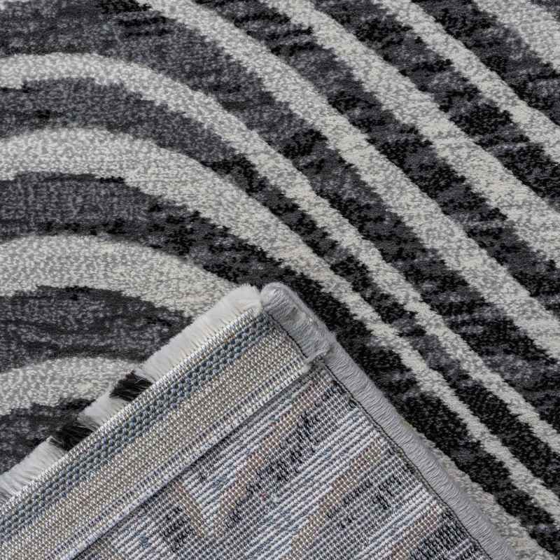 Galleria Carved Striped 63738 7696 Rugs in Grey