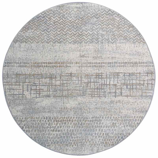 Galleria Modern Abstract Textured Circle Rug 63857 9293 in Grey