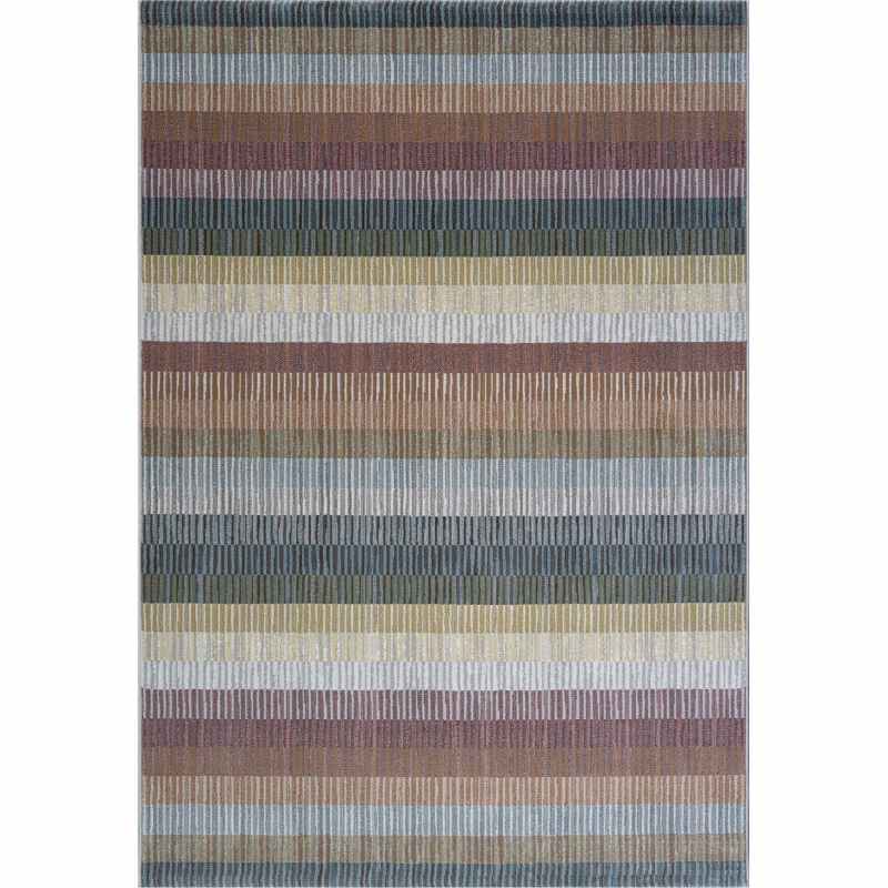 Galleria Modern Stripe Rugs 63909 7270 in Multi
