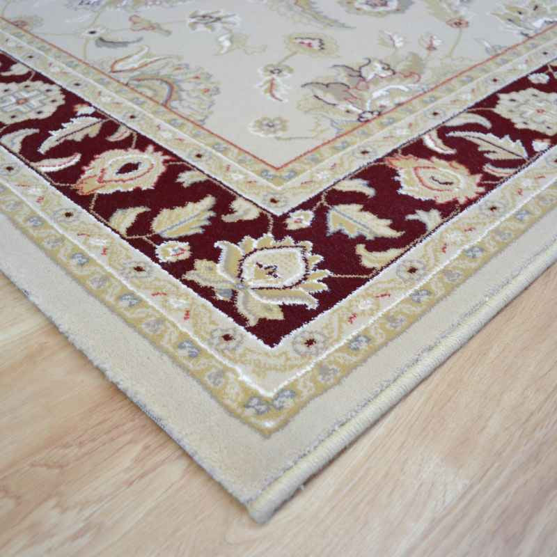Noble Art Traditional Bordered Rugs 65124 191 in Ivory Red