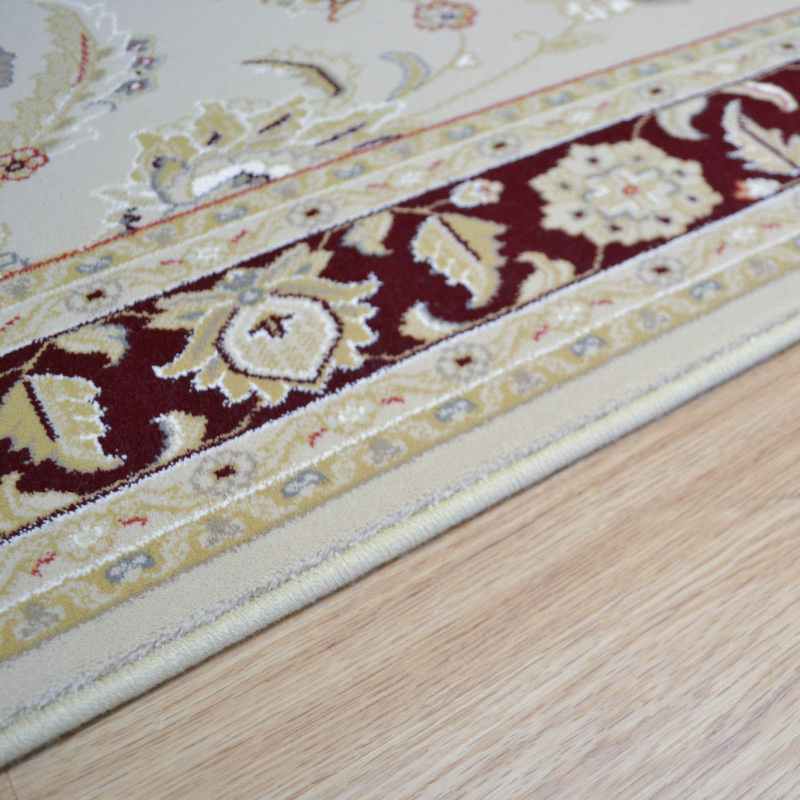 Noble Art Traditional Bordered Rugs 65124 191 in Ivory Red