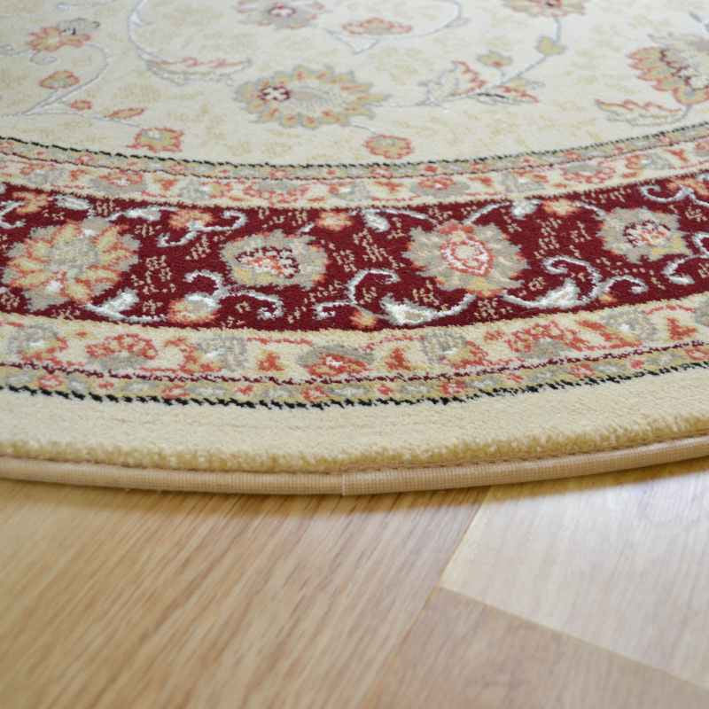 Noble Art Traditional Bordered Circle Rugs 6529 191 in Cream Red