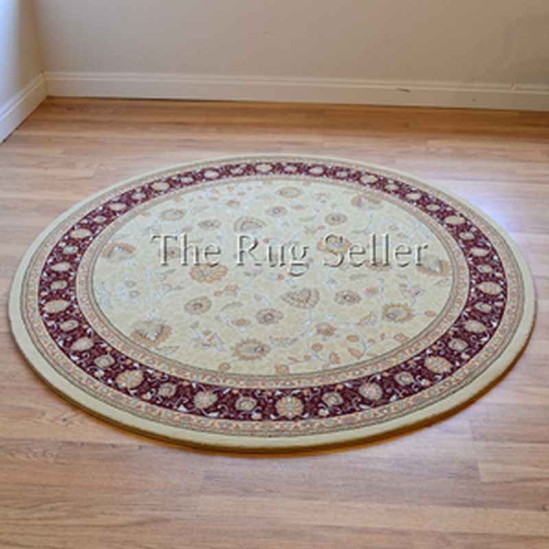 Noble Art Traditional Bordered Circle Rugs 6529 191 in Cream Red