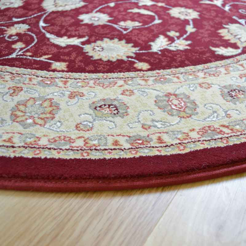 Noble Art Traditional Bordered Circle Rugs 6529 391 in Red