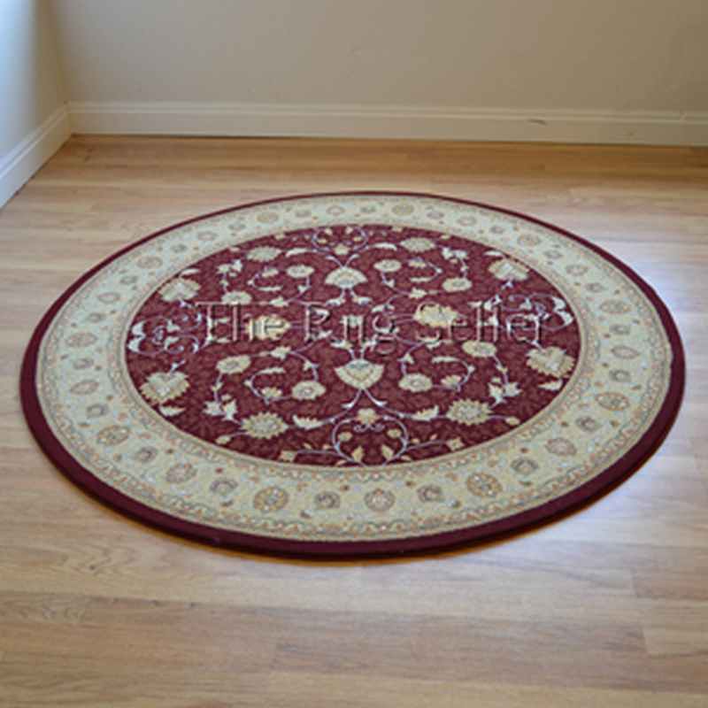 Noble Art Traditional Bordered Circle Rugs 6529 391 in Red