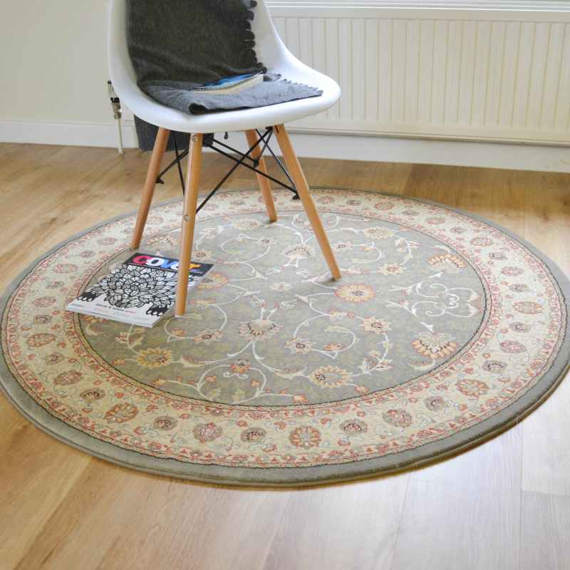 Noble Art Traditional Bordered Circle Rugs 6529 491 in Green