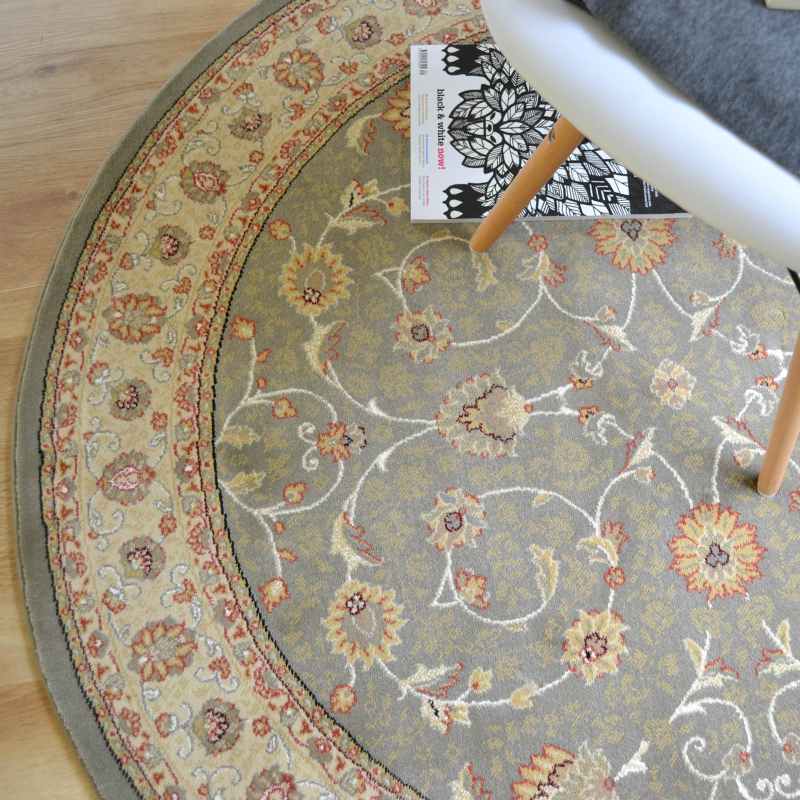 Noble Art Traditional Bordered Circle Rugs 6529 491 in Green